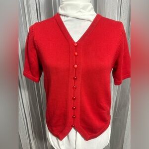 Christopher & Banks Crocheted Cardigan short sleeve (1J-0004)